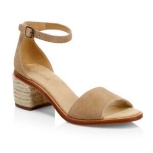 Soludos Capri Suede Block Heel Espadrille Sandals Anthropologie Brown Size 7